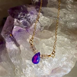 Purple Ethiopian Opal Necklace